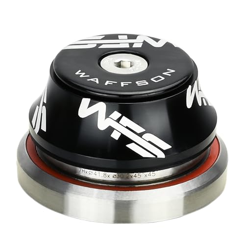 WFS HY877 1-1/8" to 1-1/2" Tapered Integrated Headset Set for 42 to 52.2mm Tapered Head Tubes - CNC Aluminum Alloy, Threadless, Sealed Bearings for Mountain Bike, City, Road Bikes, MTB & BMX, Black