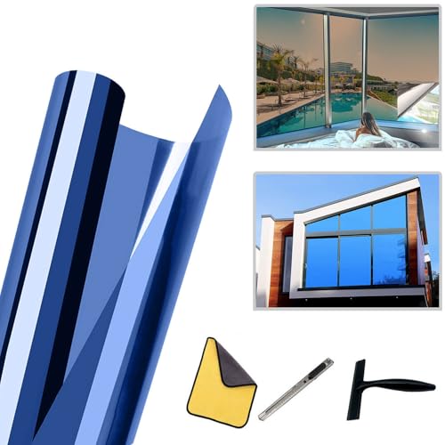 Película para ventana unidireccional protección solar 17.7x78.7in miniatura 1