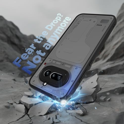 Image of RIGGEAR Shockproof Sleek Hybrid Armor Back Cover Case for Nothing Phone 4a 5G (Smoke Black Matte PC + Black TPU Bumper)