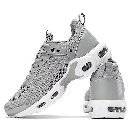 Kapsen Men's Air Running Shoes - Non Slip Fashion Sneakers, Breathable Mesh, Grey, Size 11