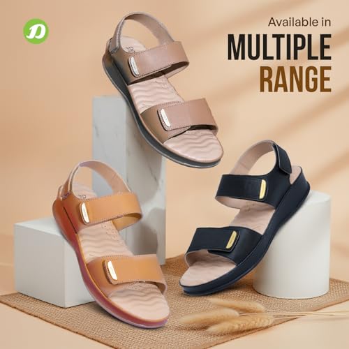 Image of DOCTOR EXTRA SOFT Women's Comfort Sandals with Memory Foam Cushion & TPR Outsole|Stylish & Lightweight Casual & Non-Slip Diabetic | Orthopedic Flip Flops /Slippers Adjustable Strap Ladies & Girls D-619