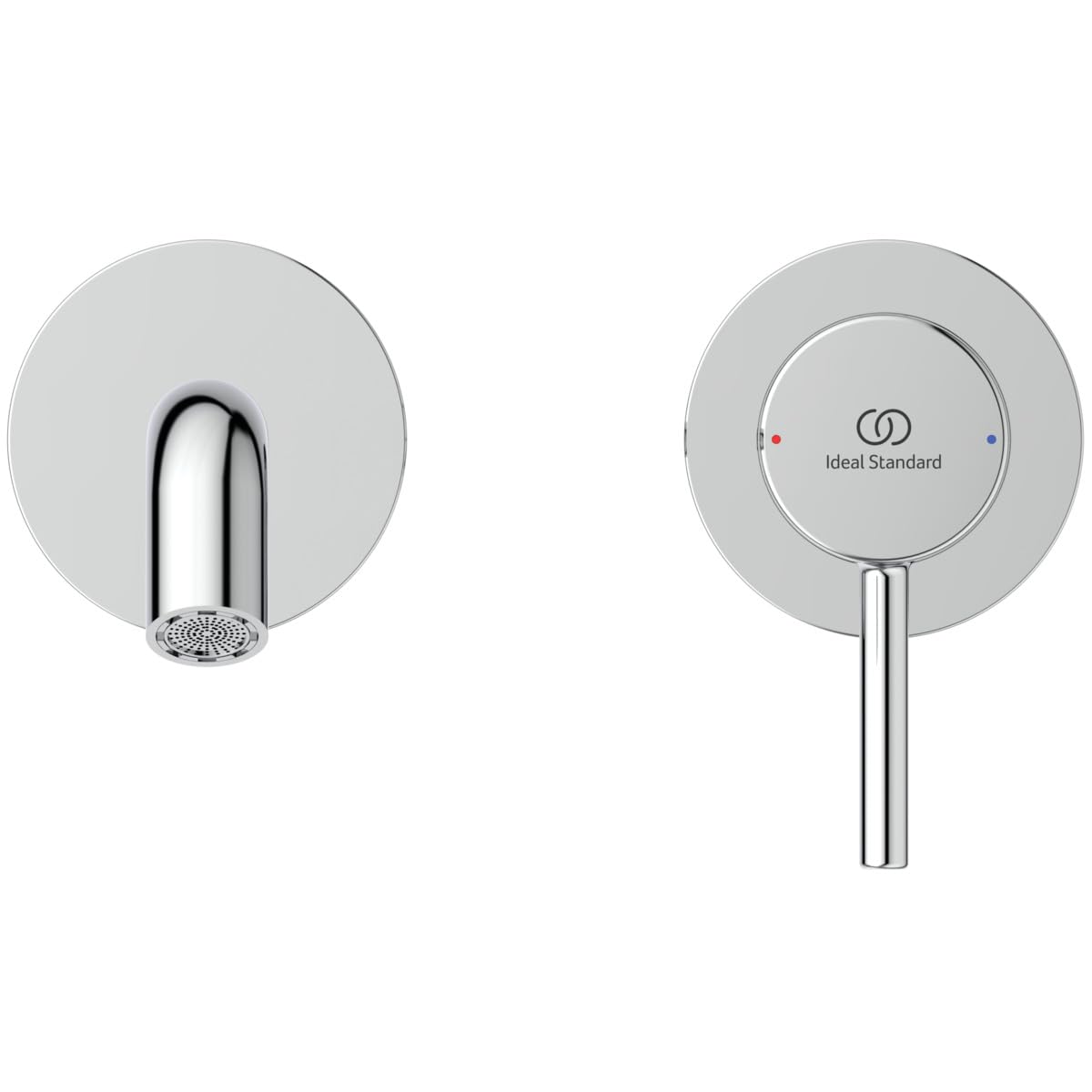 Ideal Standard BD848AA Ceraline Nuovo ścienna bateria umywalkowa, montaż ścienny, armatura łazienkowa z wylewką, bateria mieszakowa, oszczędzająca wodę, chrom