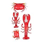 OSOLADY リアルな形状 鮮やかな色彩の水槽用プラスチックロブスター カニ模型 点 軽量で水質に
