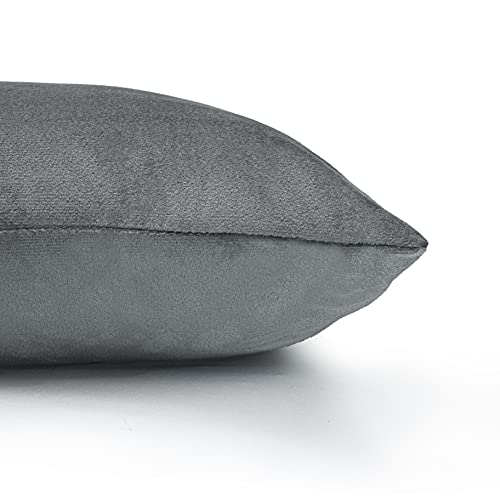 Image of Cazimo Velvet Cushion Covers for Bed, Sofa and Couch - 16 * 16 inches | Ideal for Living Room | Set of 2, Grey