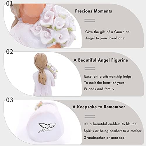 Guardian Angel Figurine, Hand Carved Praying Angel Sculpture, Home Decorative Gifts for Valentine's Day, Wedding Gifts to Show Love, Gratitude,Emotional