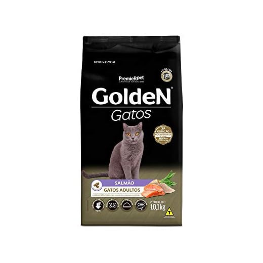 Premier Pet Ração Golden Para Gatos Adultos Sabor Salmão - 10 1Kg Para Todas De Raça Adulto -