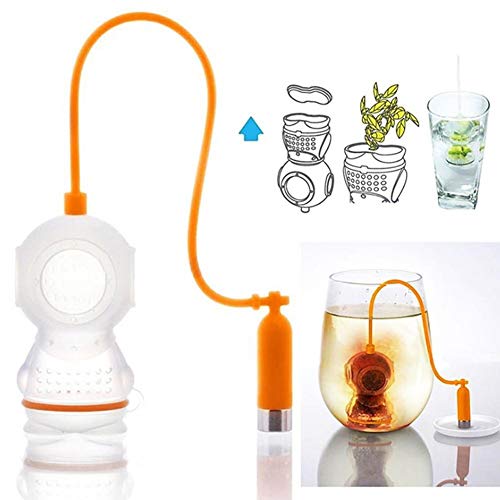 Tea Infuser,Silicone Tea Strainer Filter With Chain And Drip Trays,Diver Shape Loose Leaf Tea Infuser For Leaf Grain Tea Cups, Mugs, And Pots (Orange) #TOP15