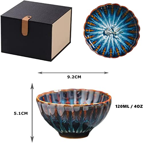 Silver Fish Jianzhan Tea Cup, Beautiful 3D Chinese Kungfu Teacups Handicrafts Tenmoku Glaze Ceramic Tea Cup (Jianzhan Sliver Fish Cup) #TOP6