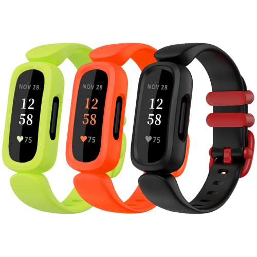 ESeekGo Compatível com Fitbit Ace 3 Bandas para crianças a partir de 6 anos, pacote com 3 lindas pul