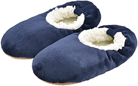Panda Bros Mens Slipper Socks Low Cut Super Soft Warm Home Sock with Non-Slip Indoor Slipper Shoes Socks (Navy, 7-9.5)