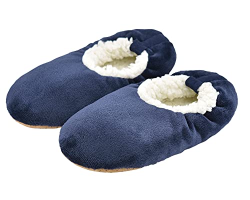Panda Bros Mens Slipper Socks Low Cut Super Soft Warm Home Sock With Non-Slip Indoor Slipper Shoes Socks (Navy, 7-9.5) #TOP14