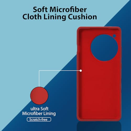 Image of LIRAMARK Liquid Silicone Soft Back Cover Case for OnePlus 12R 5G (Red)