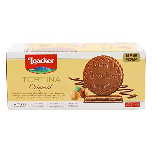 Loacker - Tortine Gran Pasticceria Original - Tortine con Cuore di Crema alla Nocciola e Cialde Wafer, Ricoperte di Cioccolato al Latte - Merenda e Snack - 1 Confezione da 24 Tortine - Immagine 4
