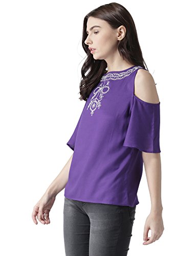 Image of MsFQ Women's Plain Regular fit Top (FTSF401794-Purple-XXL Purple 2XL)