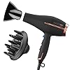 INFINITIPRO-BY-CONAIR-1875-Watt-AC-Motor-Pro-Hair-Dryer-with-Ceramic-Technology-Black Conair Hair Dryer with Diffuser, 1875W AC Motor Pro Hair Dryer with Ceramic Technology, Includes Diffuser and Concentrator, Black