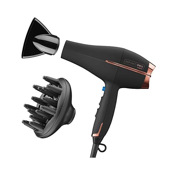 INFINITIPRO-BY-CONAIR-1875-Watt-AC-Motor-Pro-Hair-Dryer-with-Ceramic-Technology-Black Conair Hair Dryer with Diffuser, 1875W AC Motor Pro Hair Dryer with Ceramic Technology, Includes Diffuser and Concentrator, Black