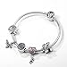 TINSLO 925 Sterling Silver Snake Chain Bracelets Fit Pandora Charms,Heart Clasp Bracelets Perfect For Any Glamour Gift for Women with 5 A Cubic Zirconia