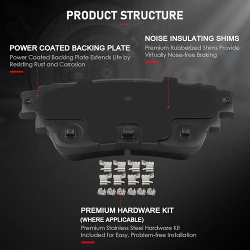 Image of cciyu D2200 Rear Ceramic Disc Brake Pads Kit For Nissan For ALTIMA 2019