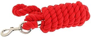 SGerste Cuerda trenzada de algodón para caballos, correa para perro con gancho de cierre de mosquetón, 5 colores (rojo)