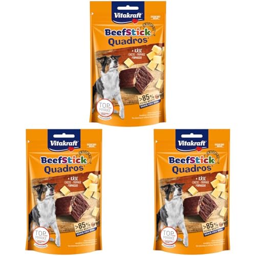 Vitakraft, Beef Stick Quadros, Snack bocconcini per Cani, 70 g (Confezione da 3)