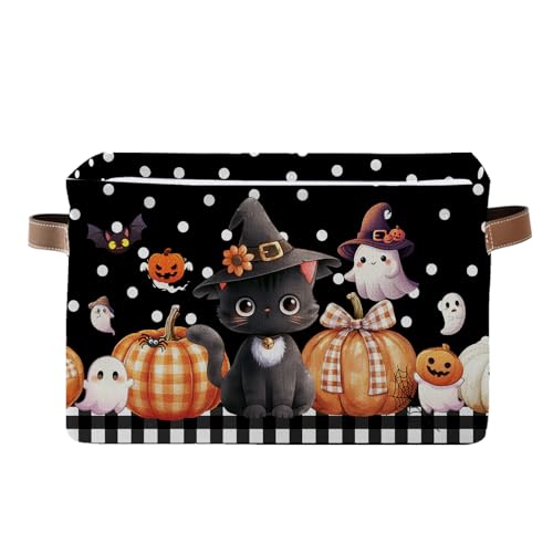 Halloween Basket - Pumpkin Storage Baskets Collapsible - Black Ca...