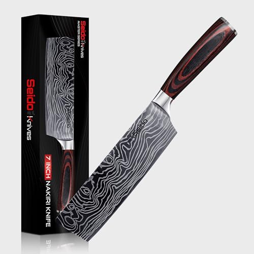Seido Knives Master 7 Inch Nakiri Knife – High Carbon Stainl
