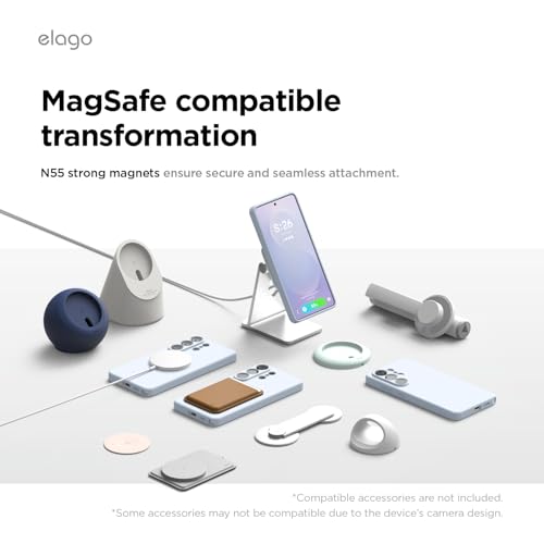 Image of elago Magnetic Silicone Case Compatible with Samsung Galaxy S26 Ultra Case, Compatible with MagSafe Accessories, Protective Cover, Shockproof, Slim, Anti-Scratch Soft Microfiber Lining (Light Blue)