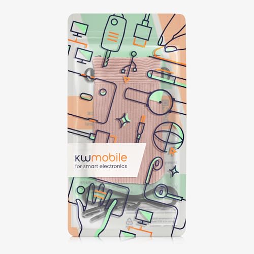 kwmobile Etui na telefon komórkowy ze smyczą do XXL - 7" - Etui na telefon komórkowy z paskiem na ramię - Sztruksowe aksamitne etui na smartfona - antyczny róż