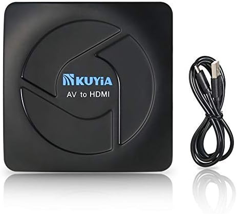 RCA to HDMI Converter, AV to HDMI, KUYIA 1080P Component Composite to HDMI Adapter Supporting PAL/NTSC PC TV STB Xbox Wii PS4 PS3 VHS VCR Camera Nintendo N64 with USB Charge Cable (Black)