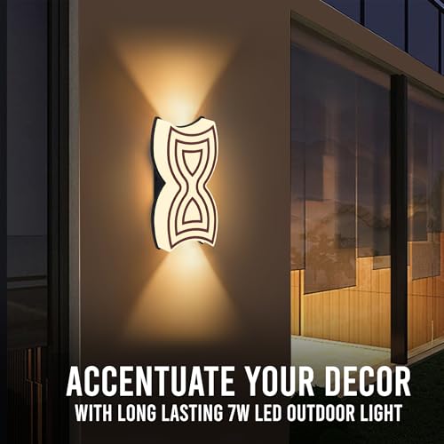 Image of Gesto 7W Waterproof Led Wall Light for Home Decoration - Up Down 2-Way LED Wall Lamp | IP65 Outdoor Fancy Wall Lights for Balcony,Gate,Elevation,Garden,Patio | Decorative Wall Mount Light -Pack of 4