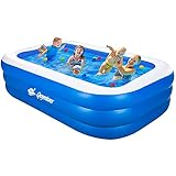 Inflatable Swimming Pool Kiddie Pools, Family Full-Sized Blow up Lounge Pool 79' X 47' X 18' for Kids, Adults, Toddlers of Age 3+, Thick Wear-Resistant Pool for Garden, Backyard Water Party