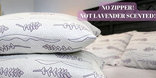 Sleep Touch Lavender Luxury Original Memory Foam Pillows, Made In Usa, Shredded Gel Memory Foam With Cooling Bamboo Cover, Soft Bed Pillow For Sleeping, 18 X 27 Inches Size #TOP3