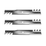 RAParts Set of 3 High Lift Mulching Blades 20 1/2" x 5/8" Fits Toro/Fits Exmark 60" Mower Decks