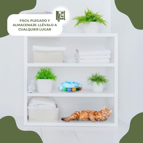 Miniatura 7 de Mobiclinic Pets, Juguete Para Gatos, Interactivo, Catplay, Estimulación Sensorial, 4 Niveles, Pelotas, Fácil De Montar, 12x24x16.5cm Torre Interactiva Gato, Antideslizante, Diseño Atractivo
