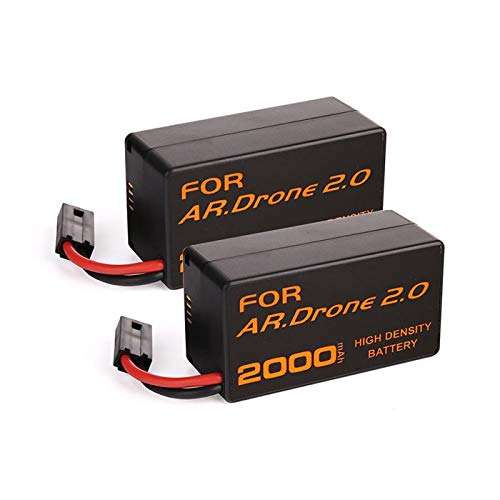 Eleoption Batterie Rechargeable 2000 mAh 11,1 V en Lithium-ION Polymer pour Parrot AR.Drone 2.0 Quadricoptère télécommandé (2 pcs)