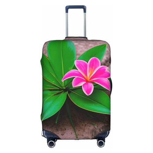 Pink Flower Tropical Plant Tsa Approved Luggage Cover For 18-32 Inch Suitcases Scratch-Resistant Stretch Luggage Cover