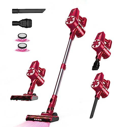 Umlo Cordless Vacuum Cleaner, 6-In-1 Lightweight Stick Vacuum, Powerful Rechargeable Vacuum Cleaner With 2200 Mah Battery, 40 Mins Max Runtime, Perfect For Hard Floor Carpet Pet Hair Home-N3S #TOP1