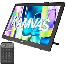 HUION Kamvas 22 Gen 3 2.5K 90Hz Drawing Tablet with Screen, PenTech 4.0, Canvas Glass 2.0 & Ambient Lighting Included Keydial Mini Programmable Keypad Ideal for Digital Art, Animatio