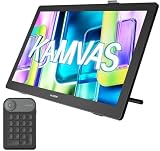 HUION Kamvas 22 (Gen 3) 2.5K 90Hz Drawing Tablet with Screen, PenTech 4.0, Canvas Glass 2.0 & Ambient Lighting Included Keydial Mini Programmable Keypad – Ideal for Digital Art, Animatio