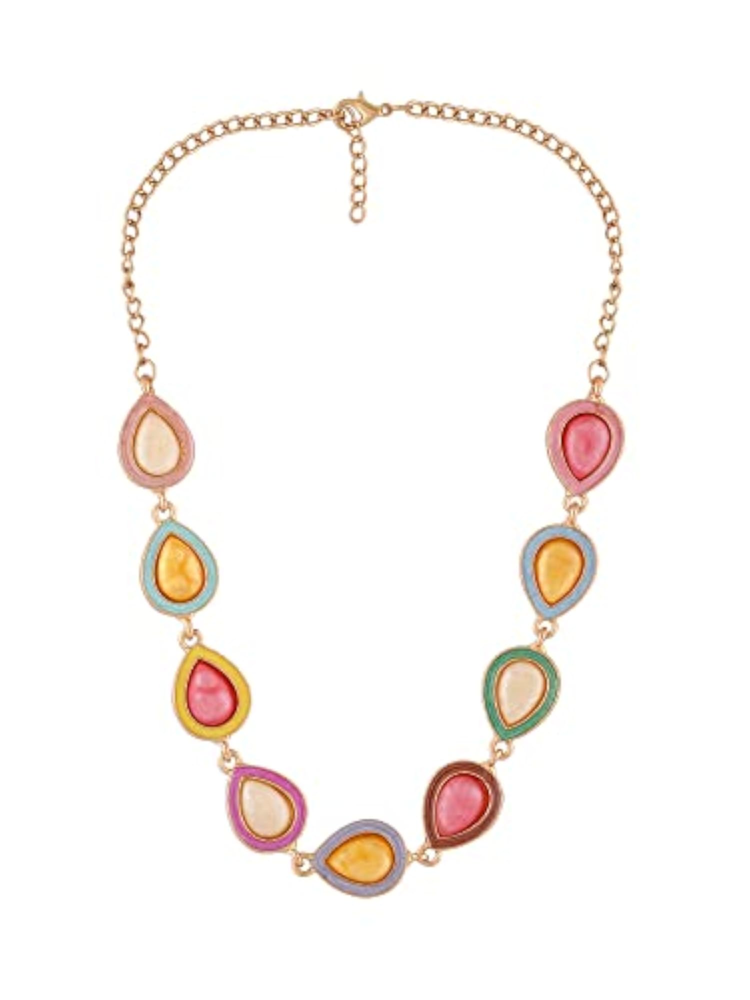 Multicolor Enamel Teardrop Shape Necklace for Women