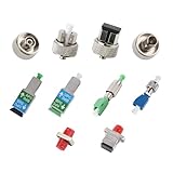WSOLDMA 10PCS Fiber Optic Connector OTDR Adapter Kit, FC(UPC)-LC/SC/FC(UPC), SC/APC-SC/UPC, FC/APC-LC/APC...
