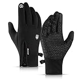 CURELIX Winter Gloves for Men and Women, Touch Screen Thermal Gloves Water Risistant Windproof Winter Gloves for Hiking, Cycling, Driving(Black, L)