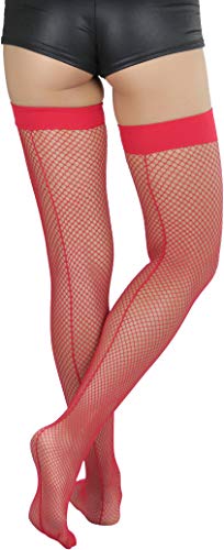 Image of ToBeInStyle Womens Beautiful Backseam Fishnet Thigh High Stockings