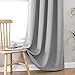 ChrisDowa 100% Blackout Curtains for Bedroom with Black Liner, 2 Thick Layers Total Blackout Thermal Insulated Grommet Window Curtains 63 Inch Length 2 Panels Set (Light Grey, 42 x 63 Inch)