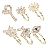 Ipetboom Lot De 6 Pinces-nez En u Sans Piercing Micro-plaquées Zirconium, Faux Anneaux De...