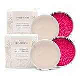 Pulitore Pennelli Trucco Solido Miobrush 2x50g (100g) - Detergente Pennelli Make Up con Olio di Cocco, Spugna Scrub Integrata, Compatto da Viaggio (100 g)