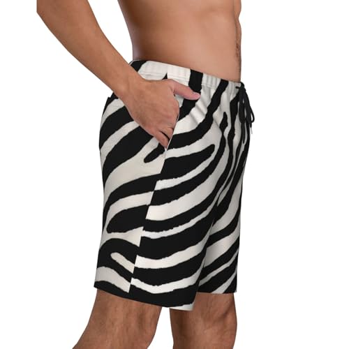 Zebra Animal Beach Short for Men Polyester Peach Skin Quick-Drying Trunks Pool Swimwear S-3xl3