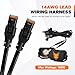 LIGHTFOX LED Light Bar Wiring Harness Kit-14AWG Wiring Kit with 12V Power Relay 40A Blade Fuse On/Off Flush Mounted Switch Dual DT 2-Pin Waterproof Connectors for LED Work Light-2 Lead (Square)