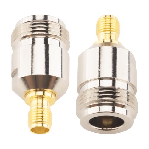 2PCS Adaptador SMA Hembra a N Hembra Coaxial RF miniatura 4