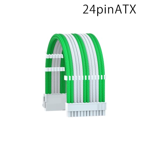 Kit câble d'alimentation d'extension PSU 16 AWG vert blanc pour GPU CPU - 2